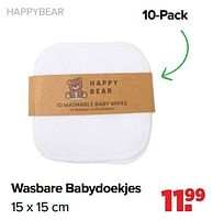 Promoties Wasbare babydoekjes - Happy Bear - Geldig van 10/09/2024 tot 07/10/2024 bij Baby-Dump