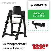 Promoties Kidsmill up! e5 meegroeistoel - Kidsmill - Geldig van 10/09/2024 tot 07/10/2024 bij Baby-Dump