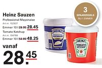 Promoties Heinz sauzen professional mayonaise - Heinz - Geldig van 12/09/2024 tot 30/09/2024 bij Sligro