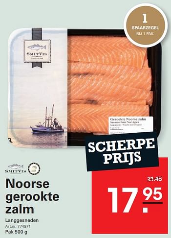 Promoties Noorse gerookte zalm - Smit Vis - Geldig van 12/09/2024 tot 30/09/2024 bij Sligro