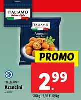 Promoties Arancini - Italiamo - Geldig van 18/09/2024 tot 24/09/2024 bij Lidl