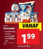 Promoties Chocolade - Kinder - Geldig van 18/09/2024 tot 24/09/2024 bij Lidl