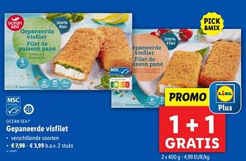 Promoties Gepaneerde visfilet - OceanSEa - Geldig van 18/09/2024 tot 24/09/2024 bij Lidl