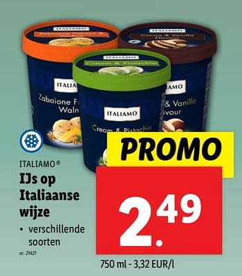 Promoties Ijs op italiaanse wijze - Italiamo - Geldig van 18/09/2024 tot 24/09/2024 bij Lidl