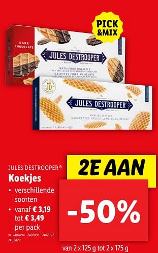 Promoties Koekjes - Jules Destrooper - Geldig van 18/09/2024 tot 24/09/2024 bij Lidl