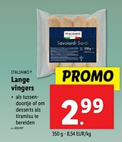 Promoties Lange vingers - Italiamo - Geldig van 18/09/2024 tot 24/09/2024 bij Lidl