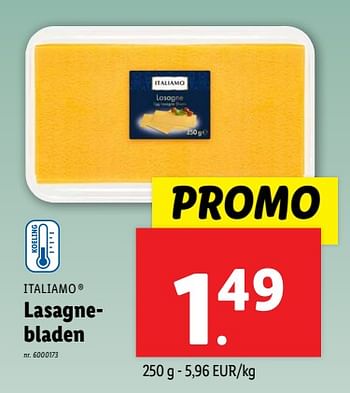 Promoties Lasagnebladen - Italiamo - Geldig van 18/09/2024 tot 24/09/2024 bij Lidl