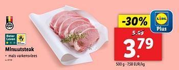 Promoties Minuutsteak - Huismerk - Lidl - Geldig van 18/09/2024 tot 24/09/2024 bij Lidl