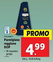 Promoties Parmigiano reggiano dop - Italiamo - Geldig van 18/09/2024 tot 24/09/2024 bij Lidl