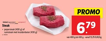 Promoties Steak - Huismerk - Lidl - Geldig van 18/09/2024 tot 24/09/2024 bij Lidl