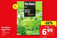 Promoties Vino blanco bag-in-box - Witte wijnen - Geldig van 18/09/2024 tot 24/09/2024 bij Lidl