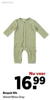 Promoties Boxpak rib velvet moss gray - Baby look - Geldig van 10/09/2024 tot 07/10/2024 bij Baby-Dump