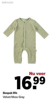 Boxpak rib velvet moss gray-Baby look