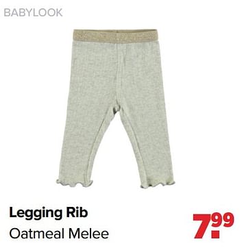 Promoties Legging rib oatmeal melee - Baby look - Geldig van 10/09/2024 tot 07/10/2024 bij Baby-Dump