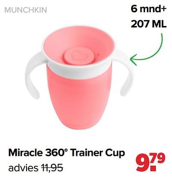 Promoties Miracle 360° trainer cup - Munchkin - Geldig van 10/09/2024 tot 07/10/2024 bij Baby-Dump