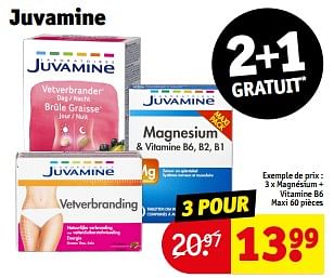 Promotions Magnésium + vitamine b6 maxi - Juvamine - Valide de 10/09/2024 à 22/09/2024 chez Kruidvat