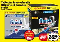 Promotions Tablettes lave-vaisselle ultimate et quantum finish - Finish - Valide de 10/09/2024 à 22/09/2024 chez Kruidvat