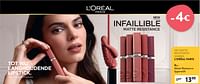 Promoties Matte resistance lippenstift - L'Oreal Paris - Geldig van 11/09/2024 tot 24/09/2024 bij DI