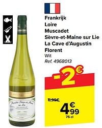 Frankrijk loire muscadet sèvre-et-maine sur lie la cave d’augustin florent wit-Witte wijnen