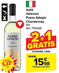 Italië velenosi passo adagio chardonnay wit