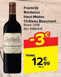 Frankrijk bordeaux haut-médoc château beaumont rood-Rode wijnen