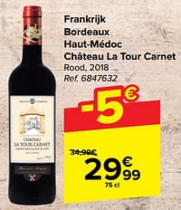 Frankrijk bordeaux haut-médoc château la tour carnet rood-Rode wijnen