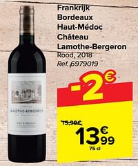 Frankrijk bordeaux haut-médoc château lamothe-bergeron rood-Rode wijnen