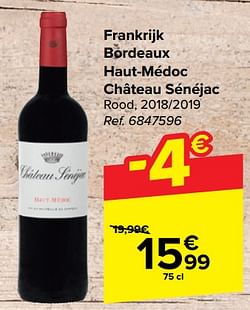 Frankrijk bordeaux haut-médoc château sénéjac rood