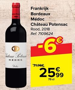 Frankrijk bordeaux médoc château potensac rood