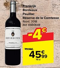 Frankrijk bordeaux pauillac réserve de la comtesse rood-Rode wijnen