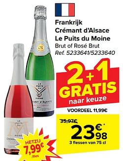 Frankrijk crémant d’alsace le puits du moine brut of rosé brut