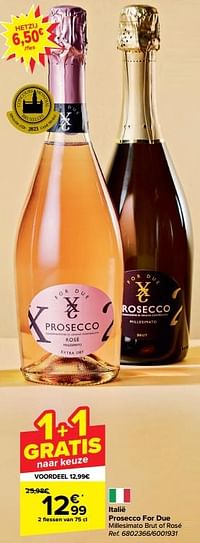 Italië prosecco for due millesimato brut of rosé-Schuimwijnen