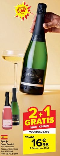 Spanje cava ferriol brut selección, rosado, semi seco-Schuimwijnen