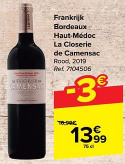 Frankrijk bordeaux haut-médoc la closerie de camensac rood