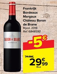 Frankrijk bordeaux margaux château baron de brane rood-Rode wijnen