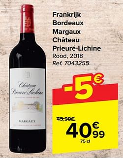 Frankrijk bordeaux margaux château prieuré-lichine rood