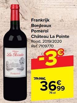 Frankrijk bordeaux pomerol château la pointe rood