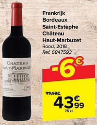 Frankrijk bordeaux saint-estèphe château haut-marbuzet rood-Rode wijnen