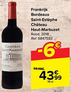 Frankrijk bordeaux saint-estèphe château haut-marbuzet rood