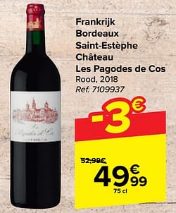 Frankrijk bordeaux saint-estèphe château les pagodes de cos rood