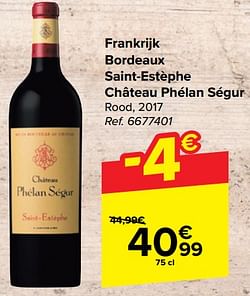 Frankrijk bordeaux saint-estèphe château phélan ségur rood