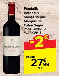 Frankrijk bordeaux saint-estèphe marquis de calon ségur rood-Rode wijnen