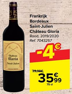 Frankrijk bordeaux saint-julien château gloria rood