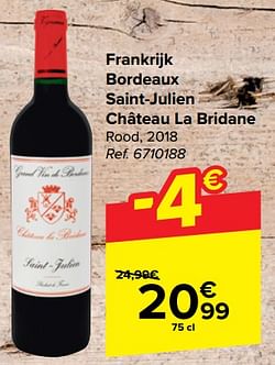 Frankrijk bordeaux saint-julien château la bridane rood