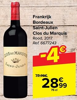 Frankrijk bordeaux saint-julien clos du marquis rood