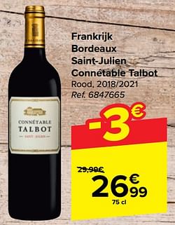 Frankrijk bordeaux saint-julien connétable talbot rood