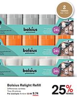 Promotions Bolsius relight refill - Bolsius - Valide de 12/09/2024 à 30/09/2024 chez Sligro