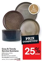 Promotions Cosy + trendy service quintana - Cosy & Trendy - Valide de 12/09/2024 à 30/09/2024 chez Sligro