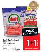 Promotions Dreft professional tablettes lave-vaisselle platinum plus - Dreft - Valide de 12/09/2024 à 30/09/2024 chez Sligro