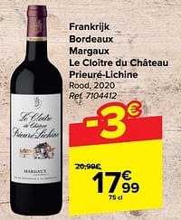 Frankrijk bordeaux margaux le cloître du château prieuré-lichine rood-Rode wijnen